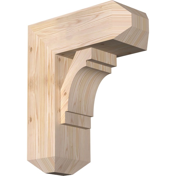 Ekena Millwork Merced Craftsman Smooth Bracket w/ Offset Brace, Douglas Fir, 7 1/2"W x 18"D x 22"H BKT0806X18X22MRC04SDF - main